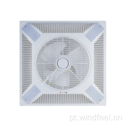 Ventilador industrial Material de construção quadrado decorativo Ventilador de exaustão de 14 polegadas Ventilador de caixa de teto falso com luzes